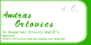 andras orlovics business card